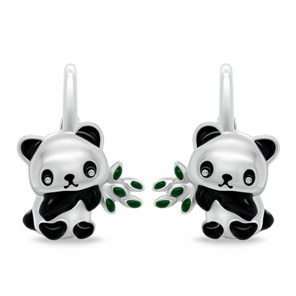 Orecchini pendenti in argento Panda EA1111W