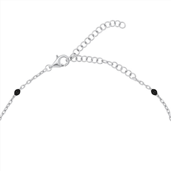 Silberne Halskette mit schwarzen Perlen NCL112WBC