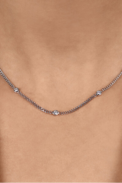 Strieborný náhrdelník s kubickými zirkónmi NCL114Y