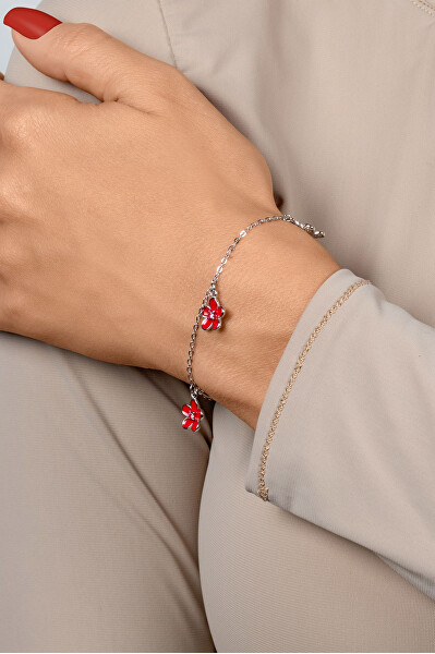 Bracciale in argento Fiori con zirconi BRC155WR