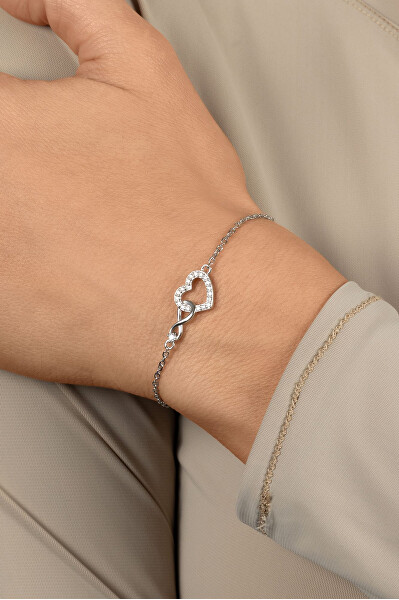 Stříbrný posuvný náramek Nekonečná láska BRC252W