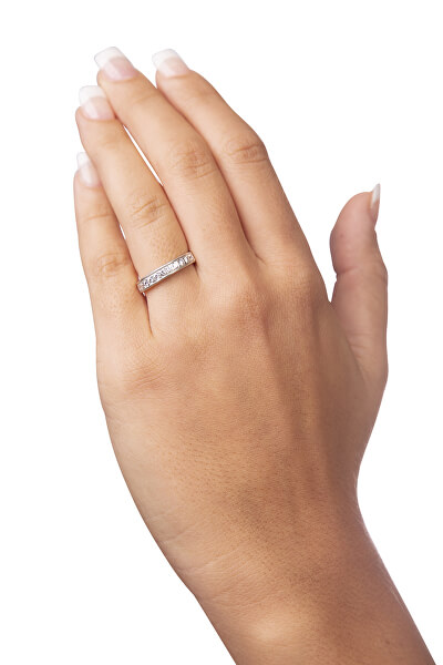Strieborný prsteň s kryštálmi 426 001 00299 04