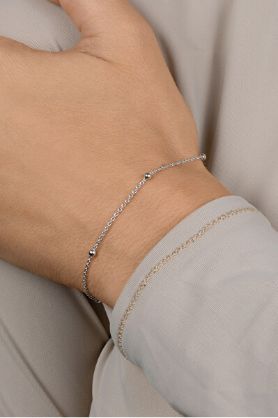 Bracciale a catenina in argento con palline CN002W