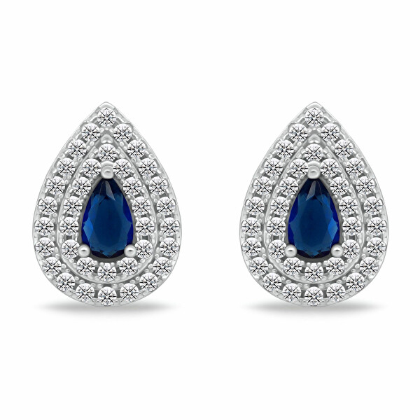 Stříbrný set šperků se zirkony Tear Drop SET284WB (náhrdelník, náušnice)