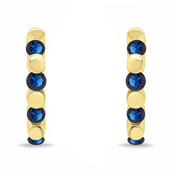Stilvolle vergoldete Ringe mit dunkelblauen Zirkonen EA676YB
