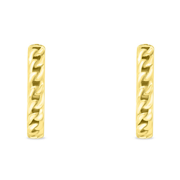 Cercei rotunzi stilați placați cu aur EA991Y