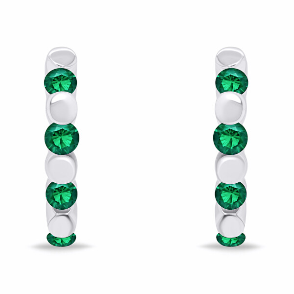 Stílusos ezüst gyűrűk zöld cirkónium kövekkel EA676WG