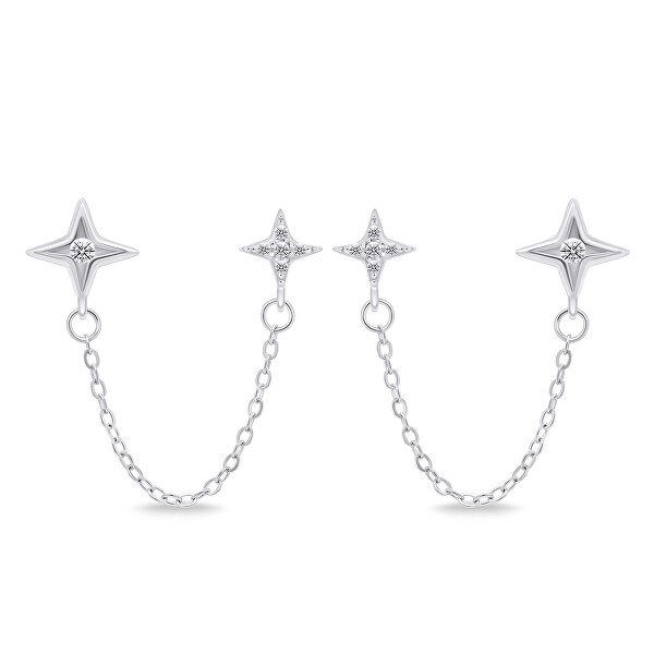 Eleganti orecchini in argento con catena EA717W