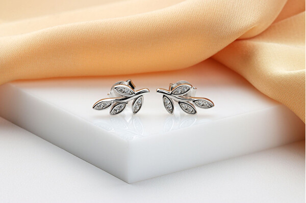 Eleganti orecchini in argento Ramoscelli con zirconi EA965W