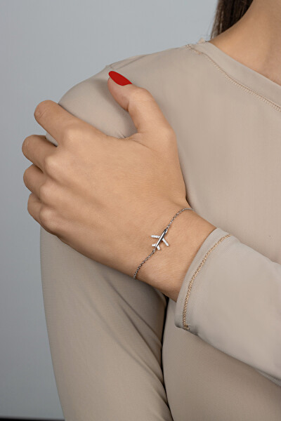 Elegante bracciale in argento Aereo BRC65W