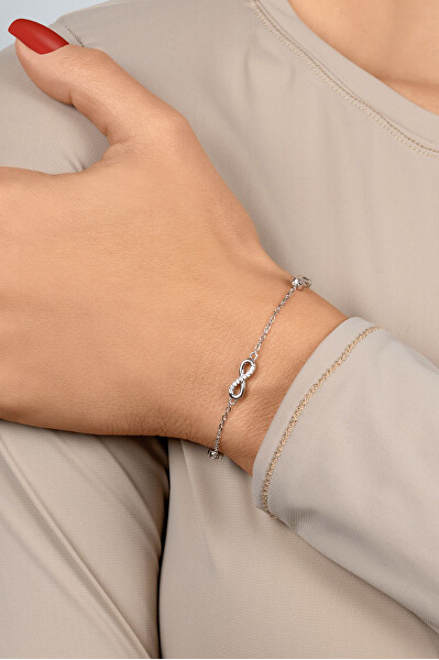 Elegante bracciale in argento con zirconi Infinito BRC179W