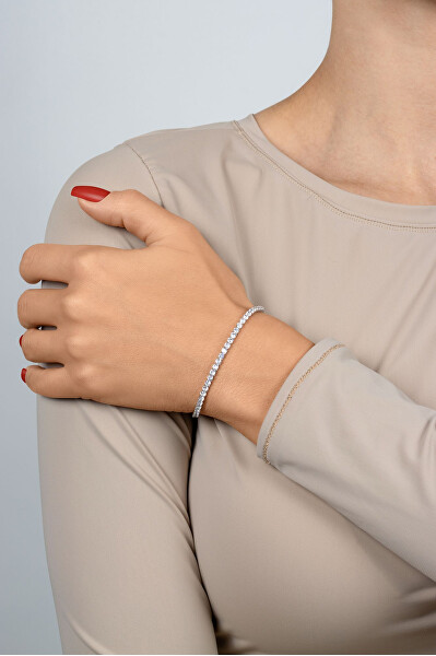 Bracciale tennis con zirconi cubici trasparenti BRC171W