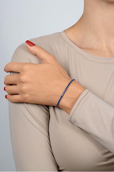 Bracciale tennis con zirconi cubici blu BRC171WB