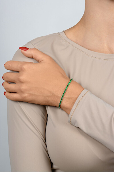 Bracciale tennis con zirconi cubici verdi BRC171WG