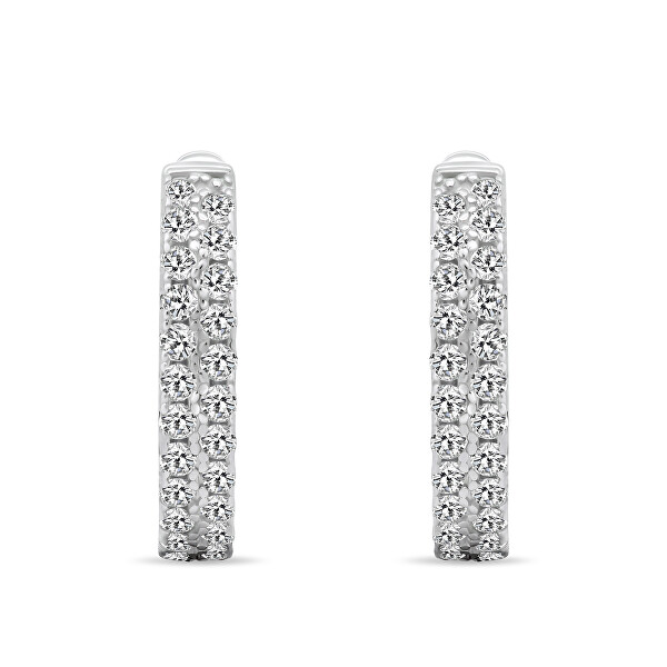 Orecchini scintillanti in argento con zirconi EA564W