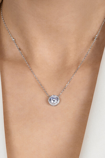 Třpytivý pozlacený náhrdelník se zirkony NCL87Y