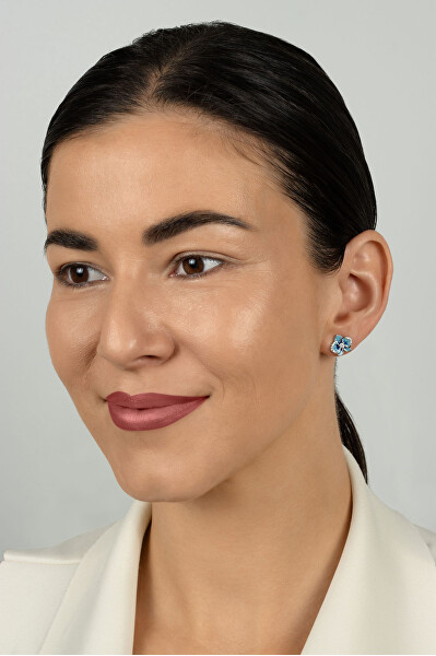 Úchvatné stříbrné náušnice Kytičky EA1223WLB