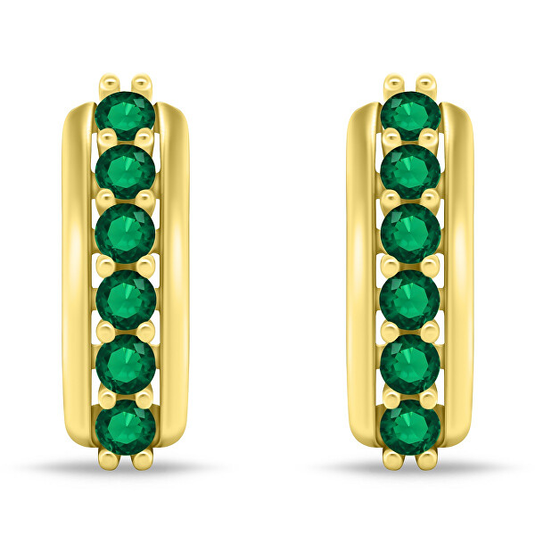 Fabelhafte vergoldete Ohrringe mit grünen Zirkonen EA543YG