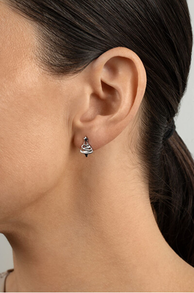 Vánoční stříbrné náušnice Stromeček EA1244W