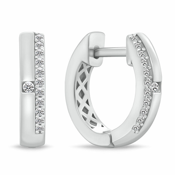 Oblíbené stříbrné kruhy se zirkony EA471W