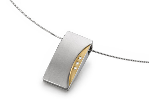Bicolor titánový prívesok s pravými diamantmi 0793-04