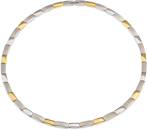Nadčasový bicolor náhrdelník z titánu 08043-02