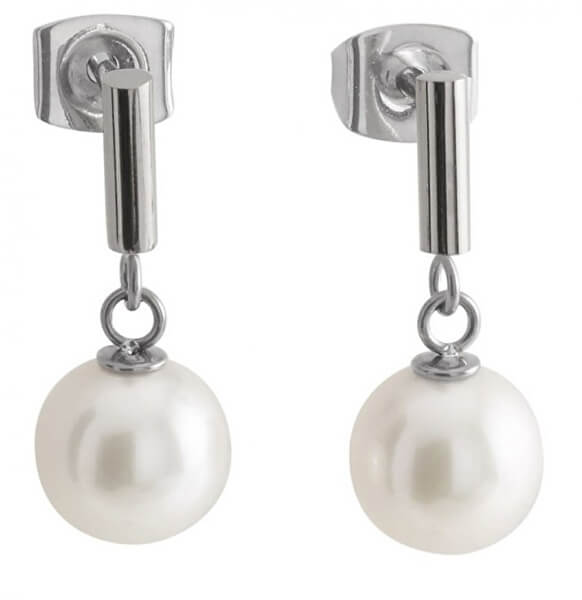Wunderschöne Titanohrringe mit echten Perlen 05043-01