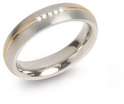 Pozlacený titanový snubní prsten s diamanty 0130-04