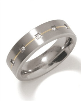 Snubný titánový prsteň s diamantmi 0101-19