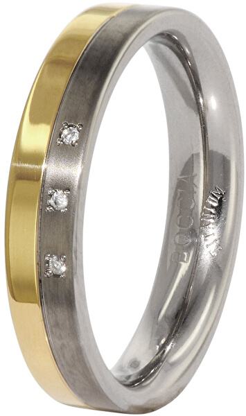 Snubný titánový prsteň s diamantmi 0129-04