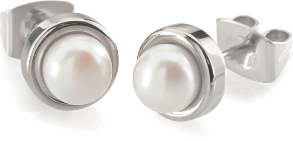 Orecchini in titanio con perla 0594-01