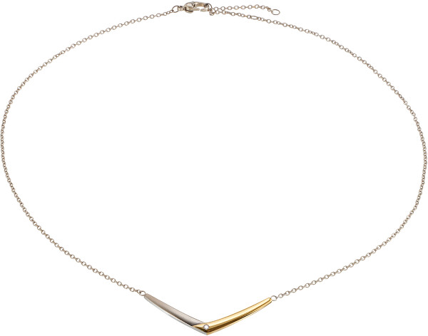 Titánový bicolor náhrdelník s diamantom 08046-04