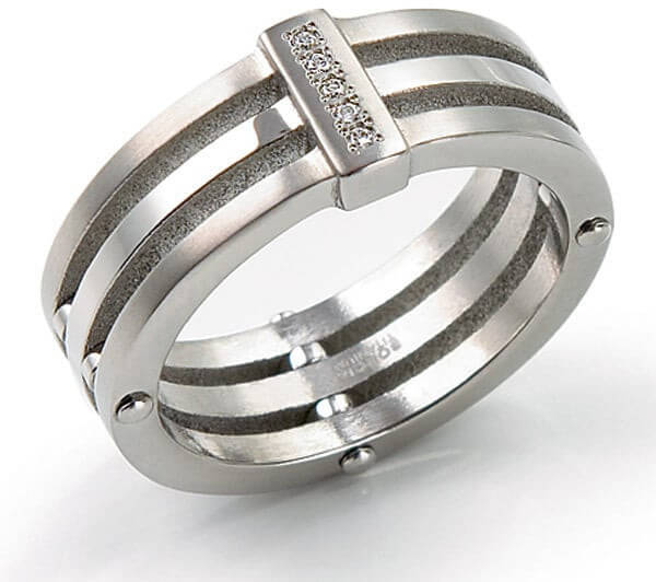 Titanový prsten s diamanty 0126-01