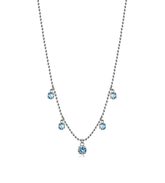 Blyštivý ocelový náhrdelník se zirkony Desideri BEIN014