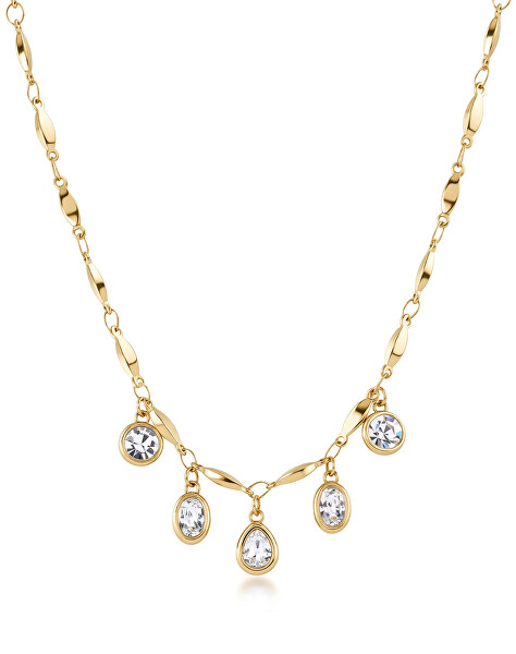 Dámský pozlacený náhrdelník s čirými krystaly Symphonia BYM202