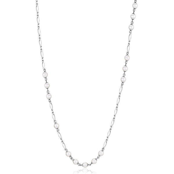 Dlouhý ocelový náhrdelník s perlami Desideri BFF156