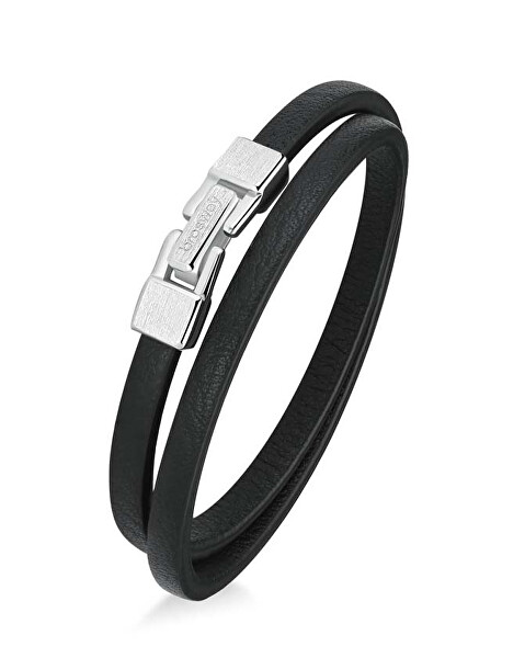 Bracciale doppio in pelle da uomo Ink BIK137