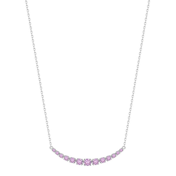 Elegantní náhrdelník ze stříbra Fancy Vibrant Pink FVP116