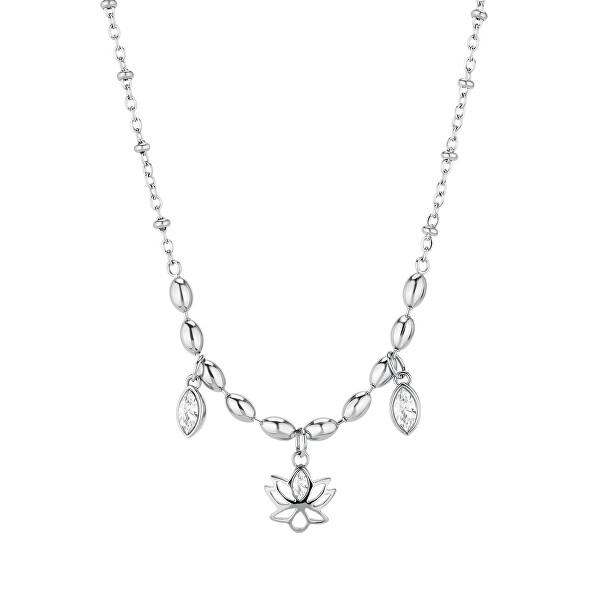 Elegantní ocelový náhrdelník Lotosový květ Chakra BHKN157