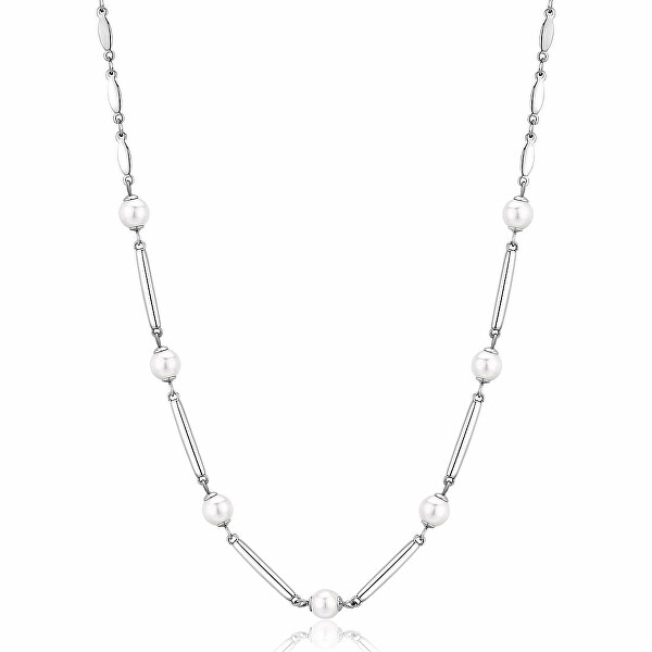 Elegantný oceľový náhrdelník s perlami Affinity BFF160