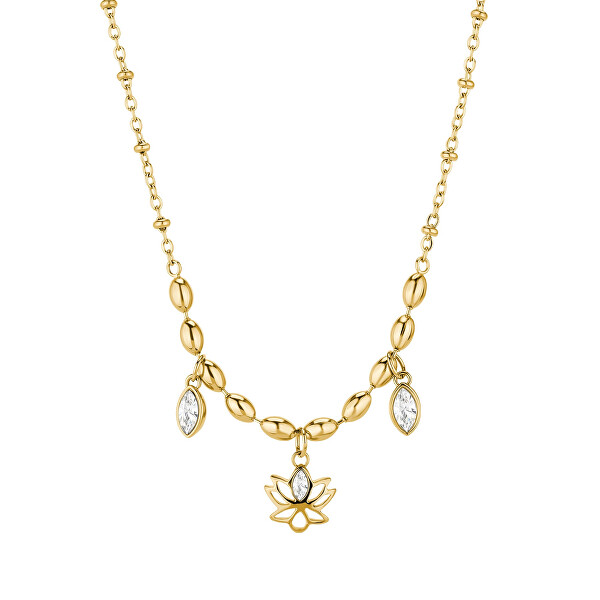 Elegantní pozlacený náhrdelník Lotosový květ Chakra BHKN158