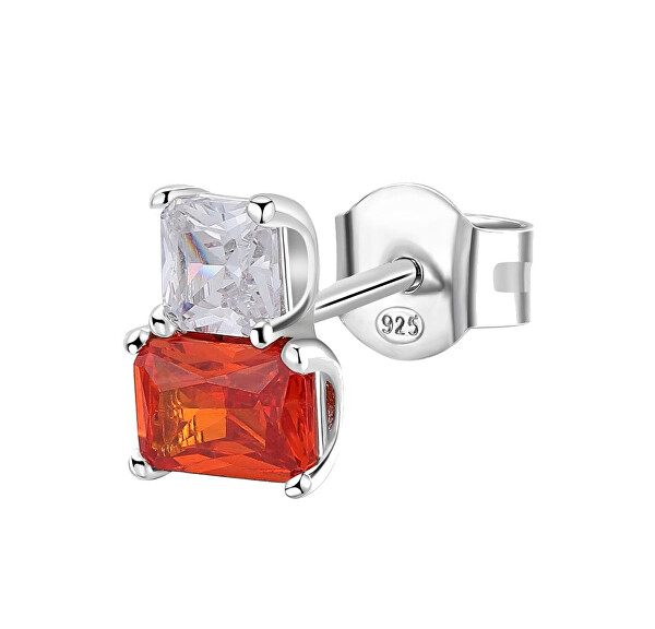 Elegáns ezüst single fülbevaló Fancy Vitamin Orange FVO06 - 1 db