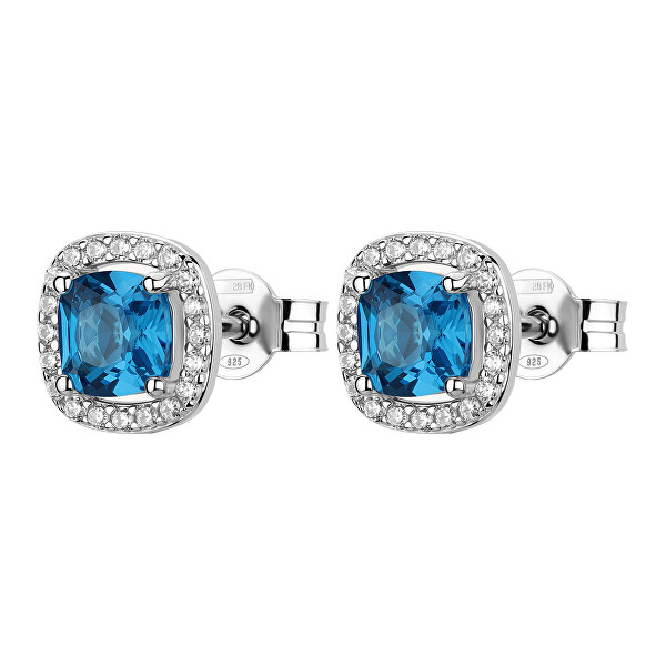 Nadčasové stříbrné náušnice Fancy Freedom Blue FFB127