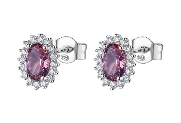 Elegantní stříbrné náušnice Fancy Tender Pink FTP16