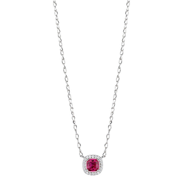 Elegantní stříbrný náhrdelník Fancy Passion Ruby FPR132