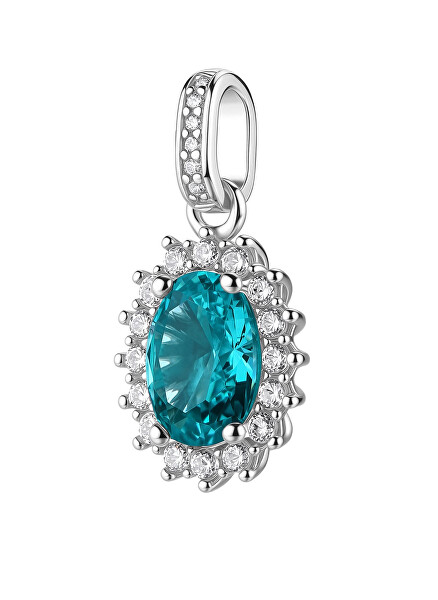 Elegantní stříbrný přívěsek Fancy Aqua Green FAG01
