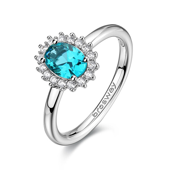 Elegantní stříbrný prsten Fancy Aqua Green FAG20