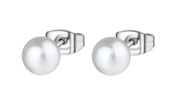 Krásne oceľové náušnice s perlami Chant BAH91