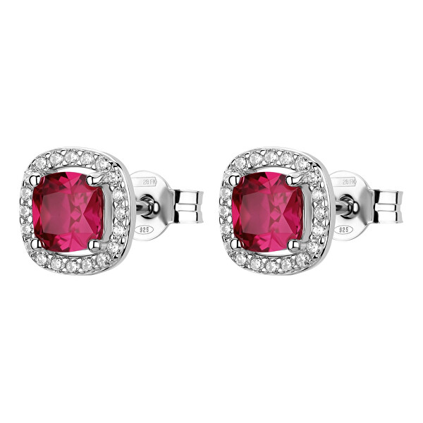 Krásné stříbrné náušnice Fancy Passion Ruby FPR134