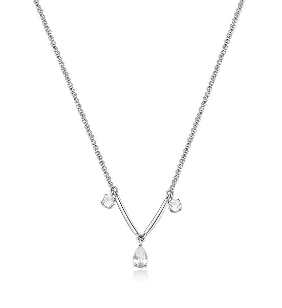 Krásny oceľový náhrdelník so zirkónmi Affinity BFF178